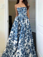 Strapless Printed Elegance Maxi Dress