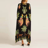 Tropical Drop Shoulder Coconut Print Dress 1