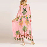 Tropical Drop Shoulder Coconut Print Dress 3