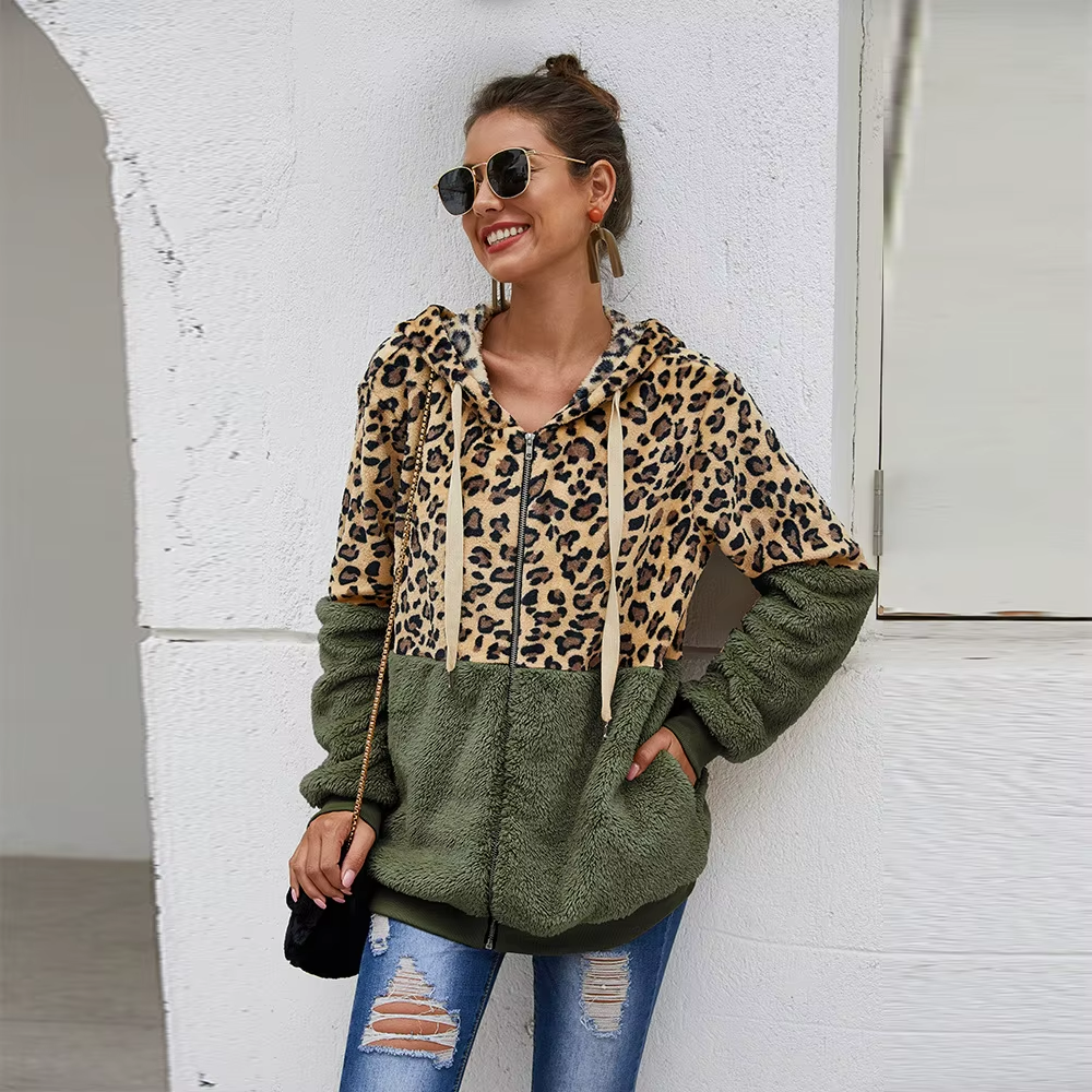 Uma Half-Zip Leopard Hoodie 1