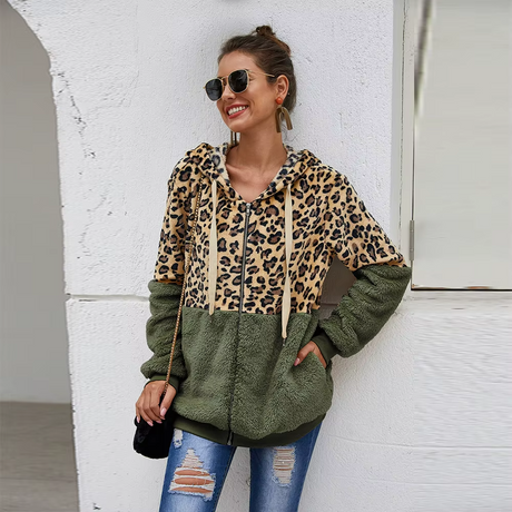 Uma Half-Zip Leopard Hoodie 1