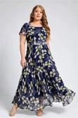 Vintage Floral Chiffon Dress