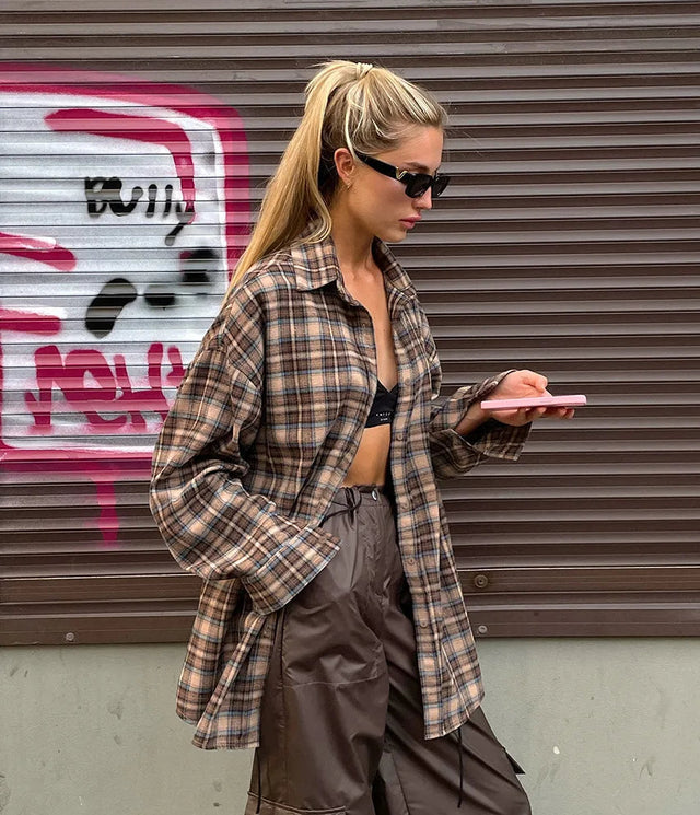 Vintage Plaid Long Sleeve Shirt