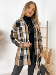 Women's Long Sleeve Plaid Wool Shirt Jacket 1