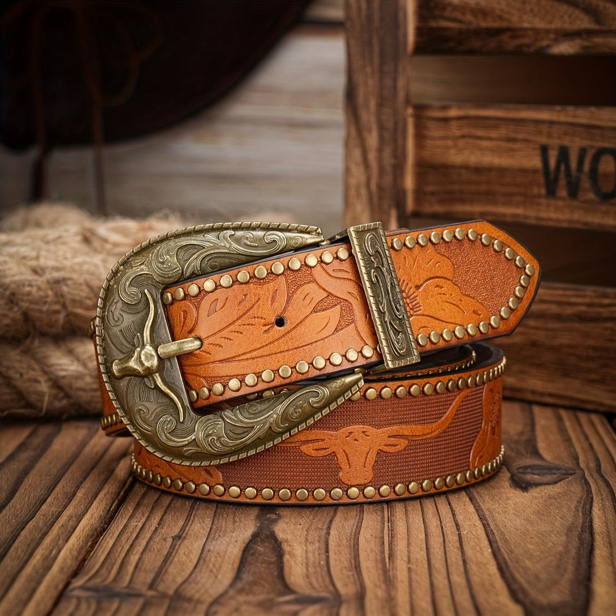 Western PU Leather Belt – Cowboy Style Workoutry