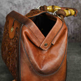 Handcrafted Vintage Embossed Leather Bag Workoutry