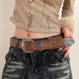 Wide PU Leather Belt – Punk Cowgirl Style Workoutry