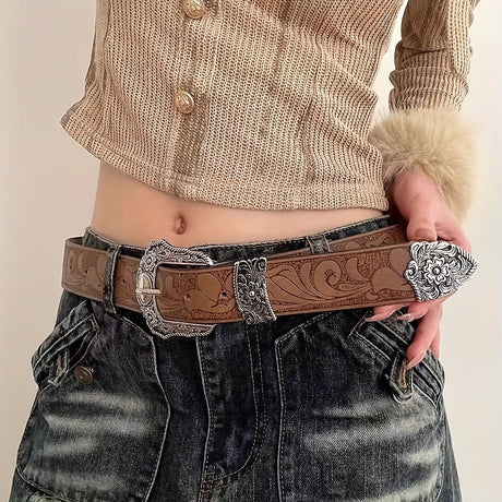 Wide PU Leather Belt – Punk Cowgirl Style Workoutry