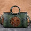 Handcrafted Embossed Leather Tote – Retro Style Workoutry