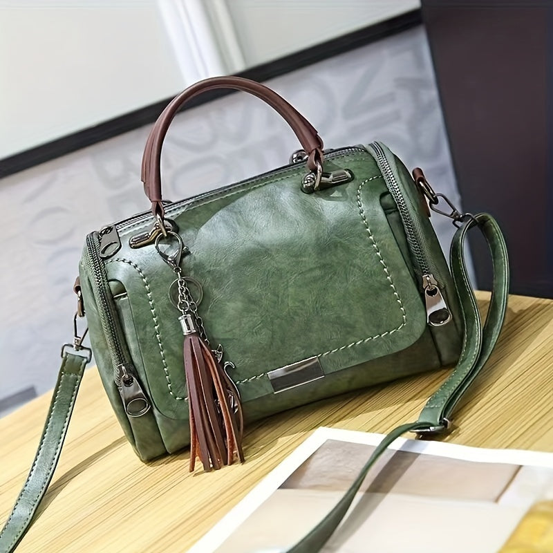 Tassel Zip Shoulder Bag – Large Capacity Workoutry