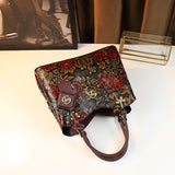 Floral PU Leather Tote Bag – Luxury Design Workoutry