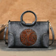 Handcrafted Embossed Leather Tote – Retro Style Workoutry