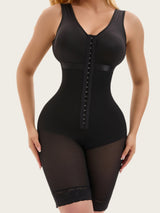 Full bodysuit shapewear in black showing slimming design