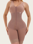 Nude full bodysuit shapewear showing waist and thigh control