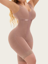 Nude full bodysuit shapewear side angle for shaping effect
